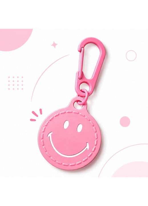 Breloc cu pandantiv in forma de fata zambitoare, accesoriu pentru rucsac cu stil metalic minimalist, ornament creativ si dragut, accesoriu de zi cu zi, potrivit pentru chei, genti, casti si decorarea telefonului