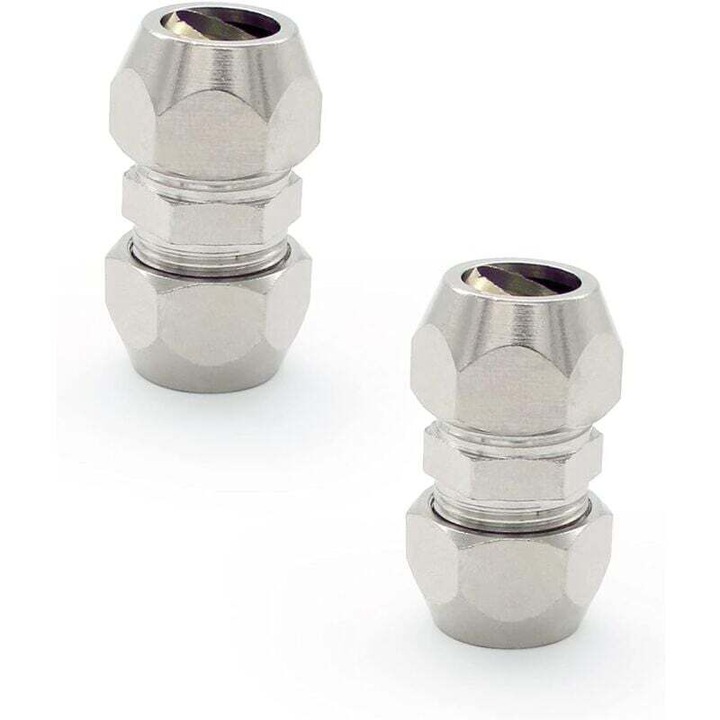 2 darabos gázcsatlakozó készlet, ezüst, nikkelezett réz, 8mm