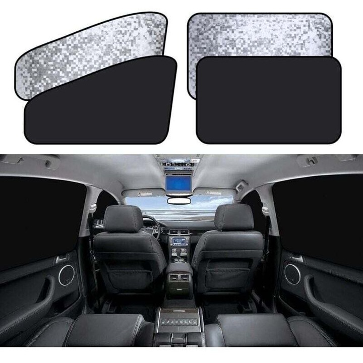 Parasolare auto magnetice set 4 piese pentru geam lateral