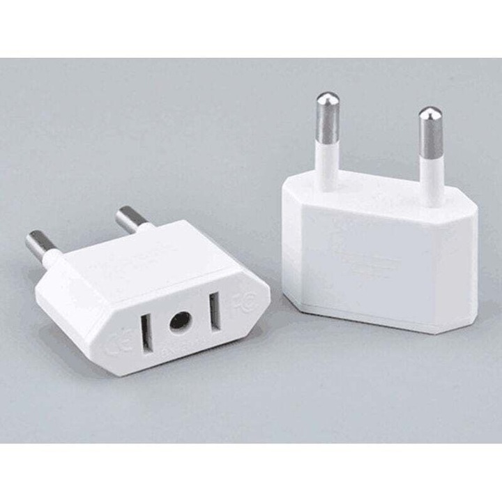Adapter készlet 2 darab US-EU, kompakt, fehér