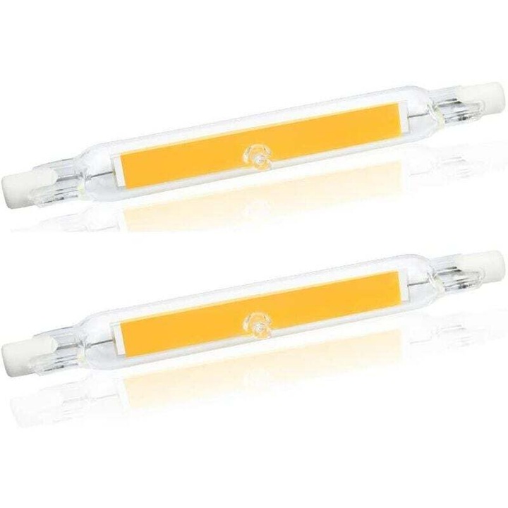Bec LED 5W R7S 78mm filament COB, 2700K, 2 darabos szett, meleg fehér