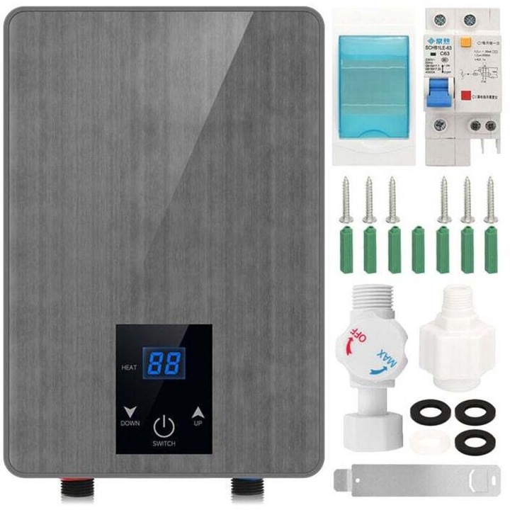 Azonnali vízmelegítő 5.5KW 220V LED fehér kompakt