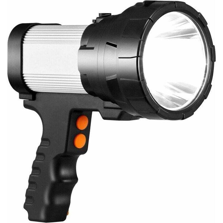 LED lámpa, 15000 lumen, IPX4, 10000mAh, 6 mód, fekete