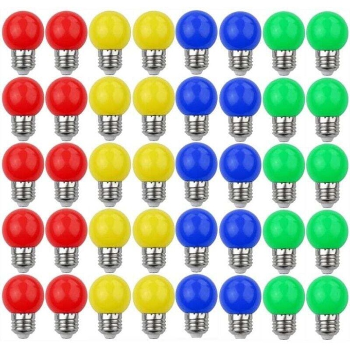 E27 LED izzók 3W többszínű 40 db