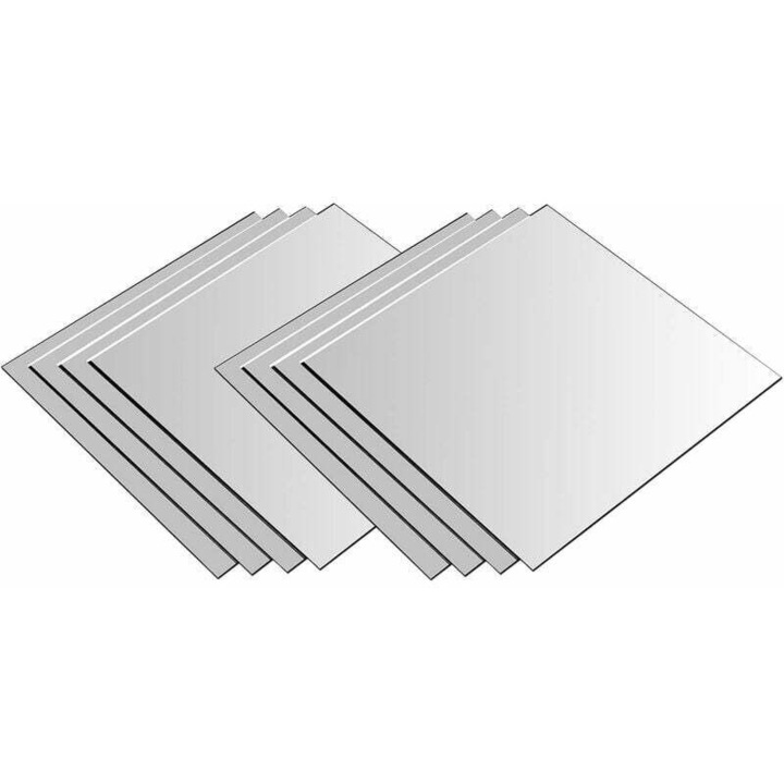 8 db négyzet alakú tükör készlet, 20x20cm, 1.5mm vastagság, többszínű