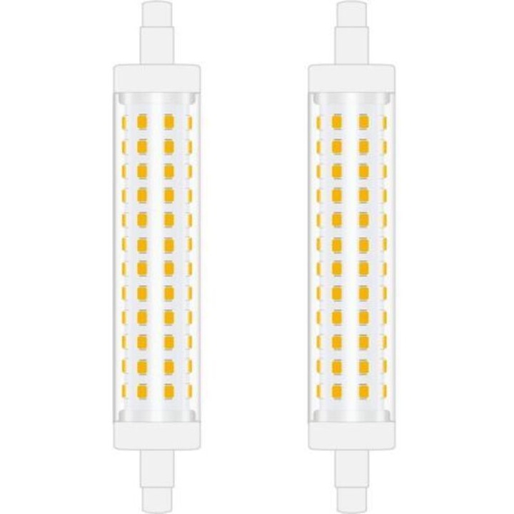 Комплект 2 LED крушки R7s 118mm 10W естествено бяла светлина 4000K недимируеми