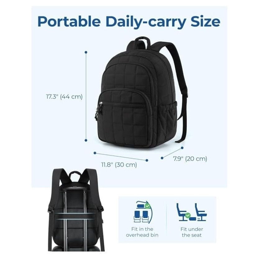 Rucsac laptop impermeabil 17.3 inch negru ajustabil confortabil pentru calatorii