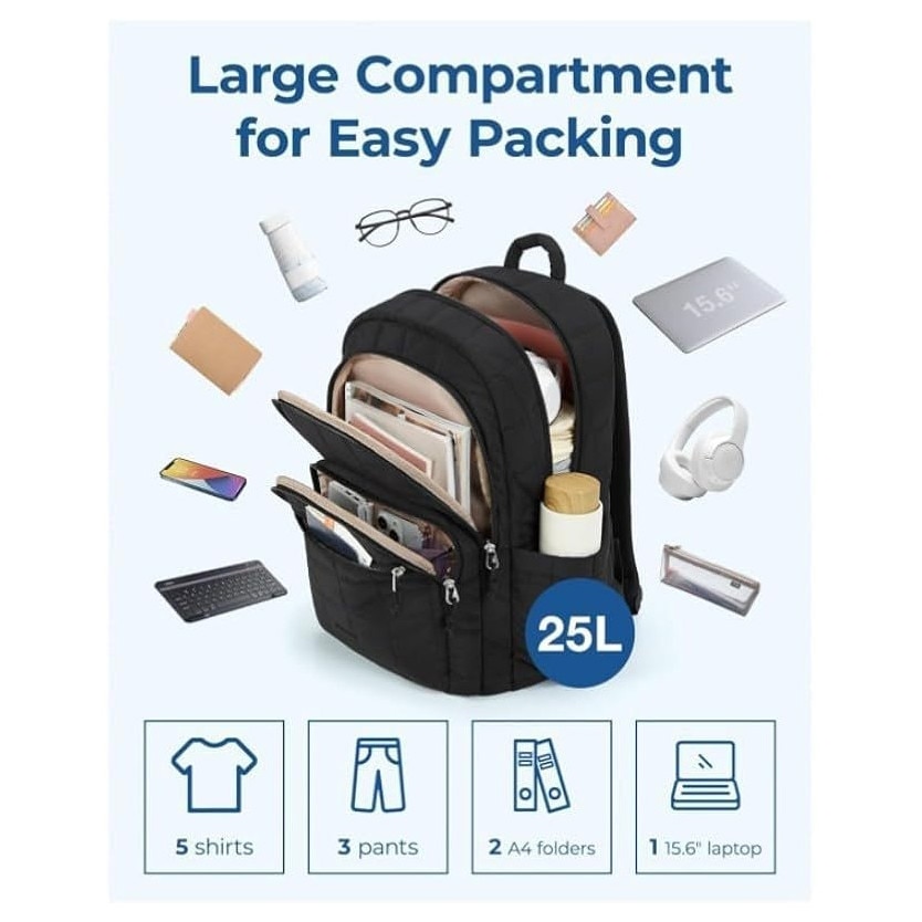 Rucsac laptop impermeabil 17.3 inch negru ajustabil confortabil pentru calatorii