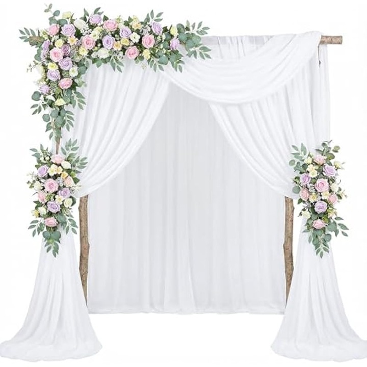 Material voal alb pentru arcada nunta 1.6x10m, usor si transparent