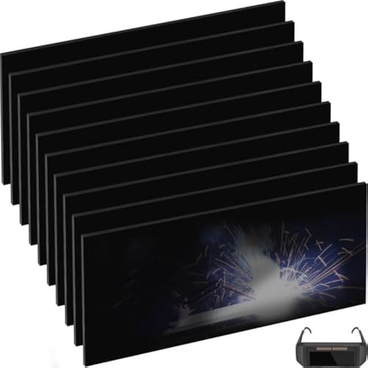 Set 10 filtre sticla sudura 12, rezistenta, 5x10.8cm