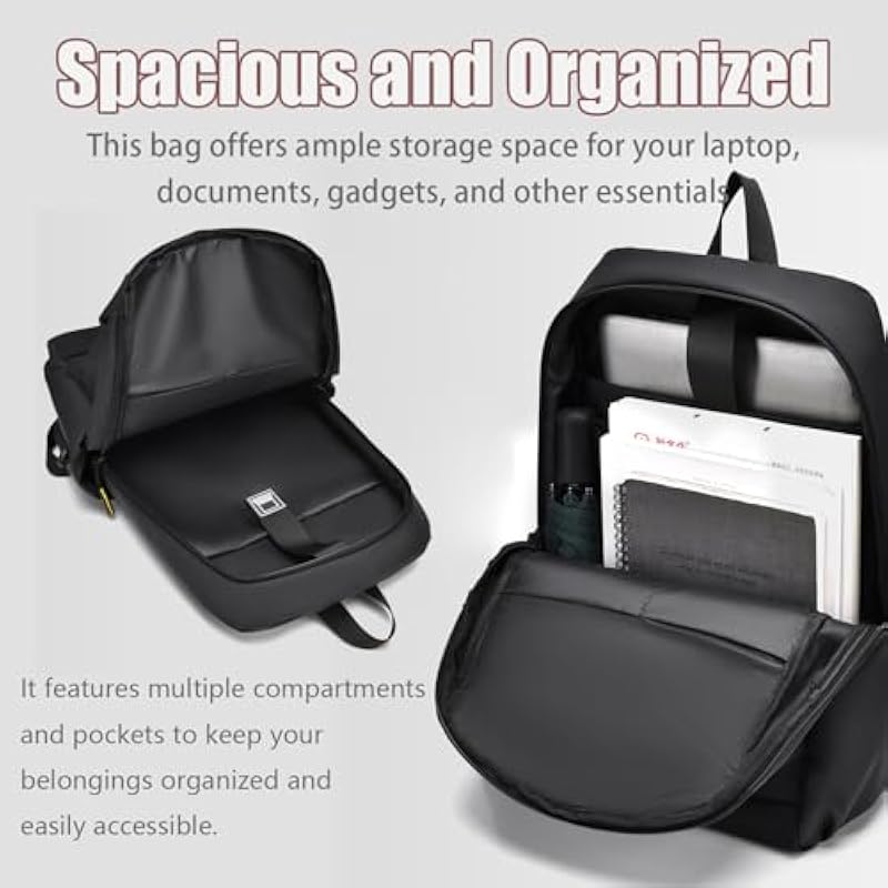 Rucsac laptop 15.6 inch, rezistent la apa, negru, ergonomic, spatios