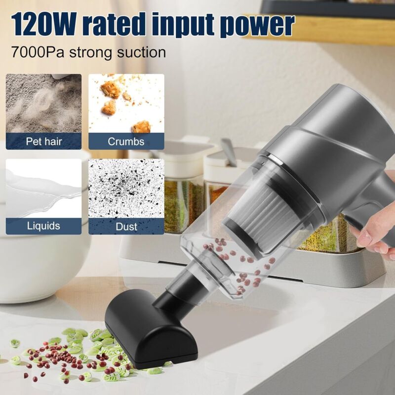 Aspirator portabil multifunctional 7000Pa 5000mAh 16-20min 2 filtre HEPA multicolor