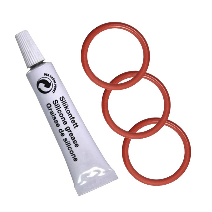 Set Service Espressor DeLonghi – 3 Garnituri Grup Infuzor Originale - 5332149100 + Silicon Grease 6g