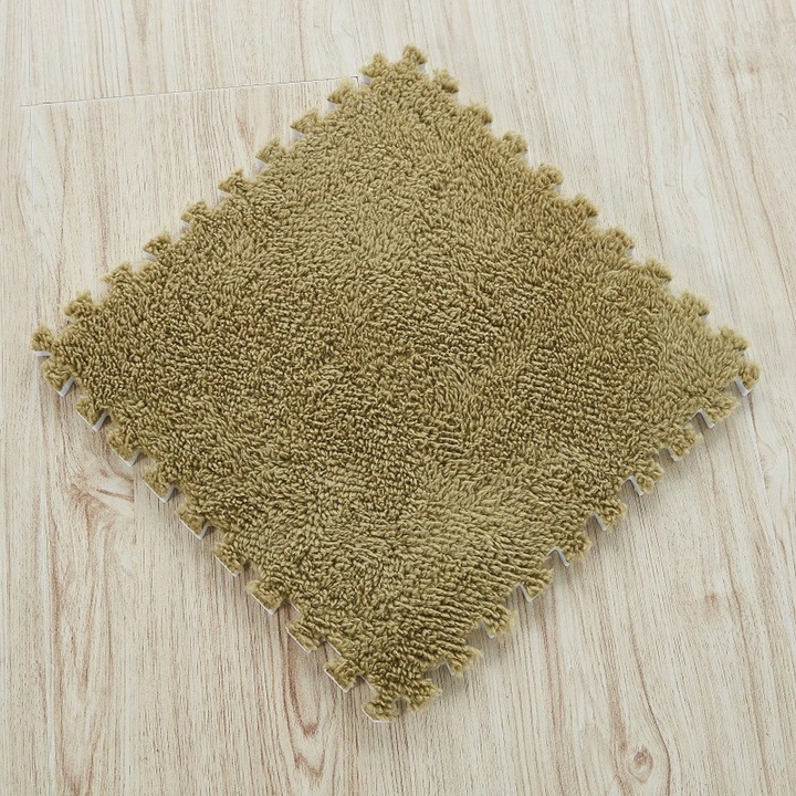 Детски килим от пяна, зелен, 30x30x1см, противоплъзгащ