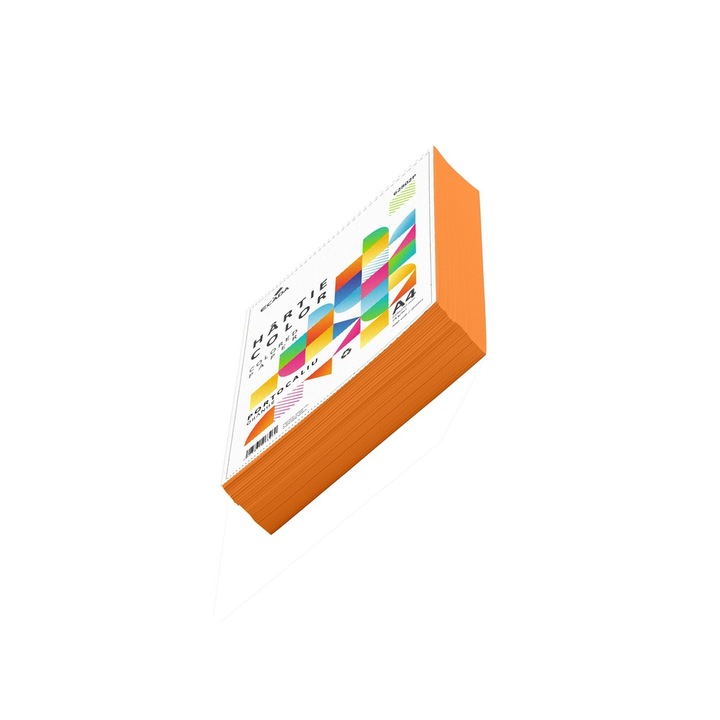 Hartie Colorata A4 Portocaliu, 75 g/mp, 500 Coli/Top ECADA sku11