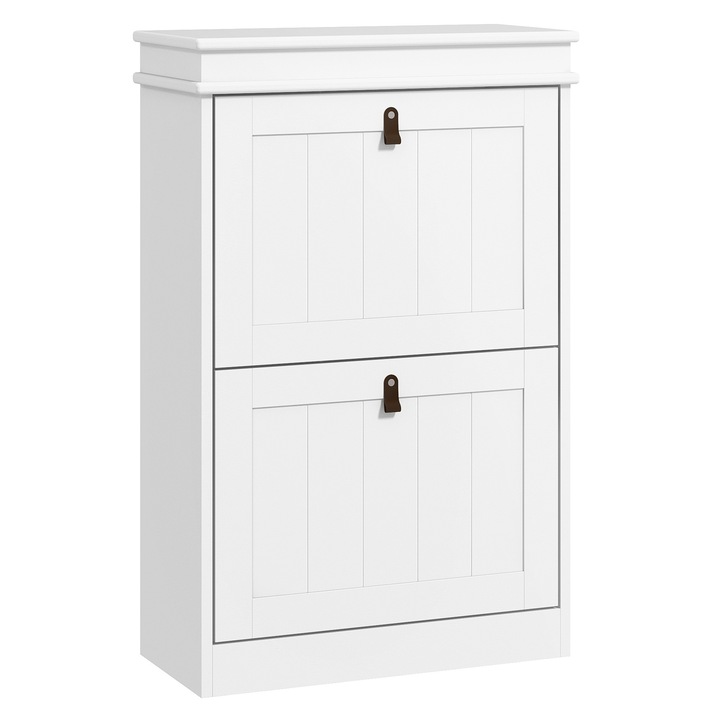 Kompakt cipősszekrény 2 állítható rekesszel, fehér 54x24x82.5cm