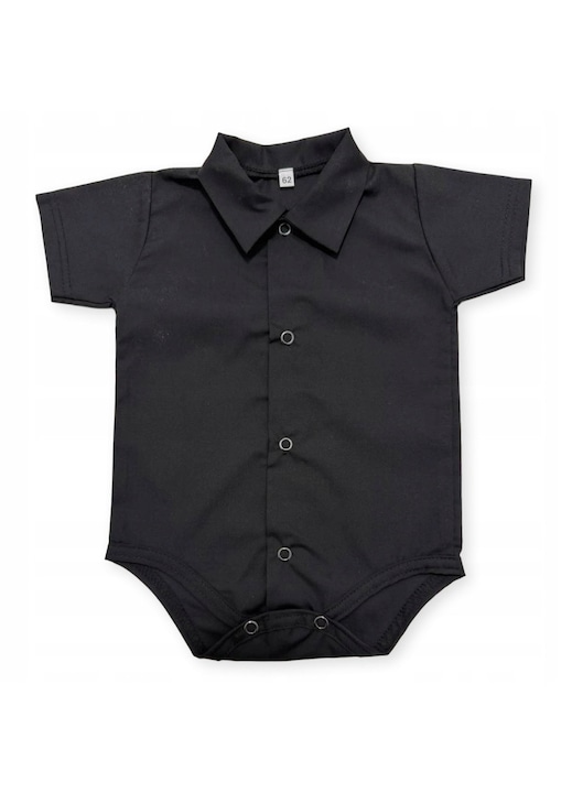 Body copii, Dartomik, camasa neagra, maneca scurta, guler
