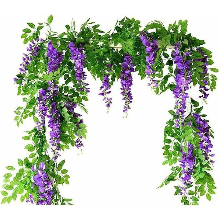 Vine artificiala glicina set 2 piese crep alb 180cm