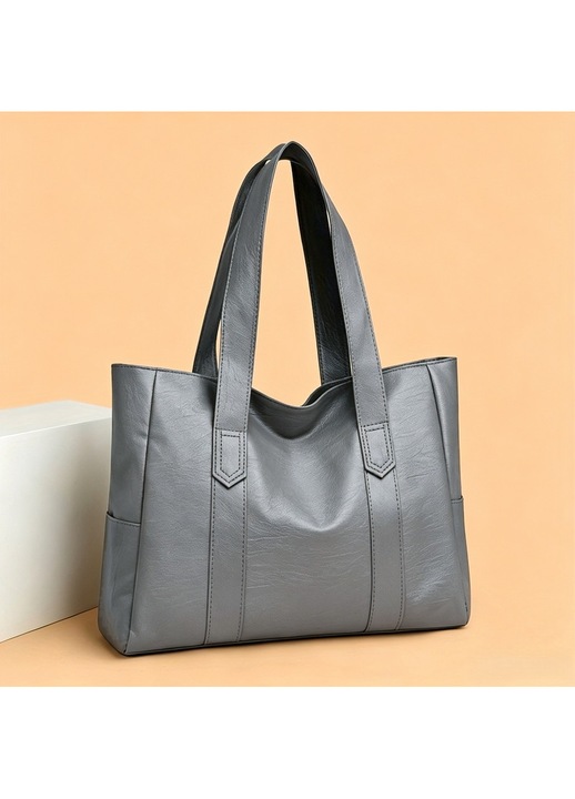 LUXWTB Többfunkciós női válltáska/tote bag, retro és sokoldalú design, szürke, cipzáras záródás – alkalmas mindennapi ingázáshoz és ünnepi ajándékokhoz