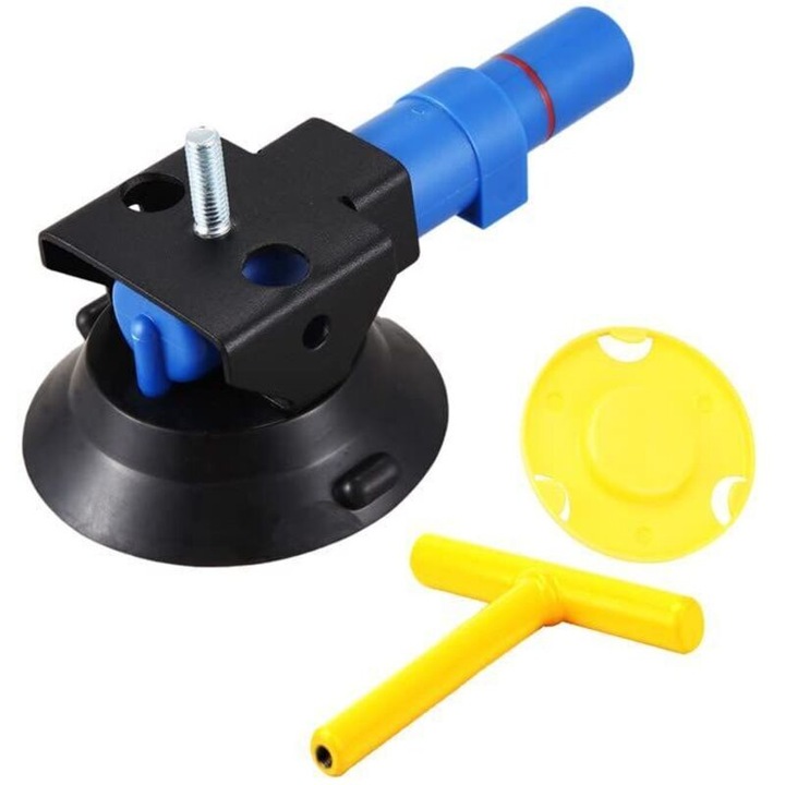 Instrument/unealta pentru reparat lovituri fara vopsire, pompa manuala cu cupa de vid, cadru din aluminiu si pad din cauciuc natural, 7.6 cm (3 inch), albastru/galben, 1 set