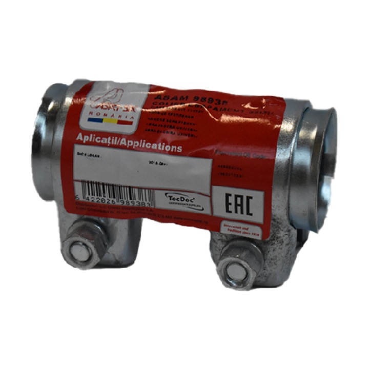 Conector teava esapament ASAM AUTOMOTIVE 98938, clema dubla, diametru 35mm, lungime 95mm, compatibil Renault