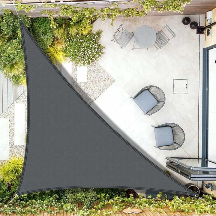 Panza de umbrire triunghiulara impermeabila 3x3x4,25m gri antracit