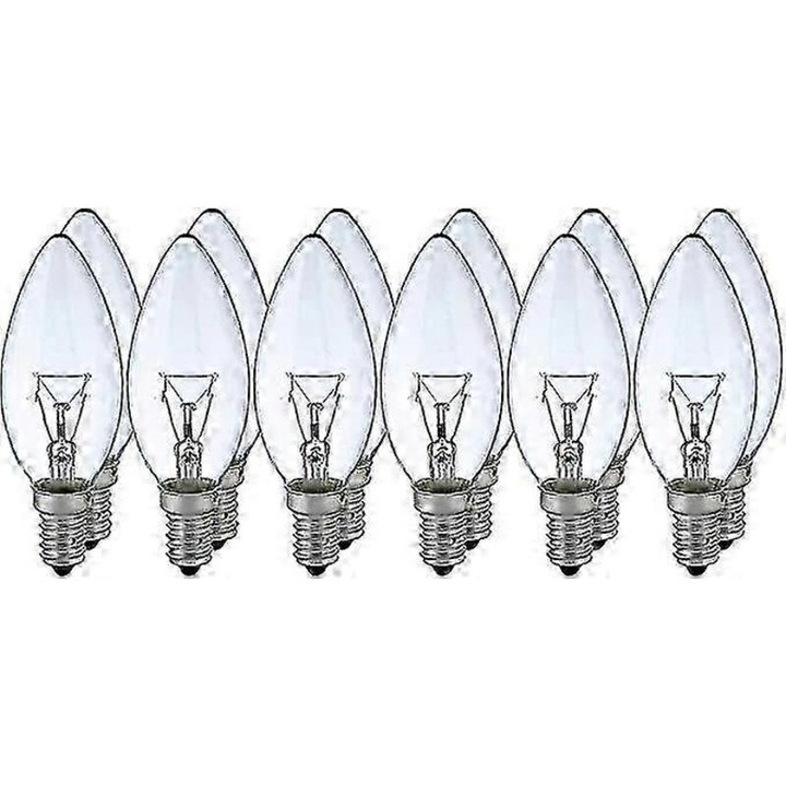 Комплект от 12 крушки с нажежаема жичка E14 40W топло бяло 230V