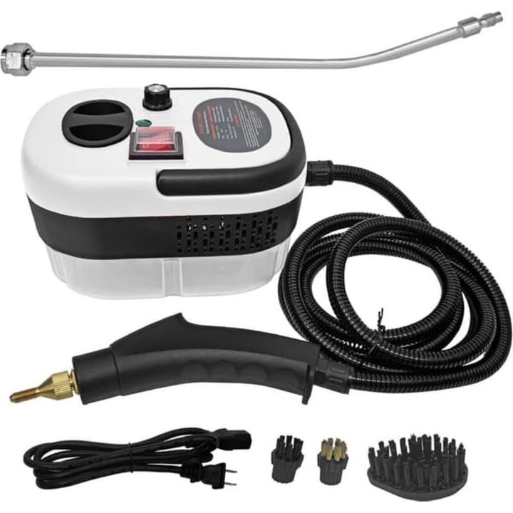 Aparat de curatat cu abur 2500W, 6 trepte, 3 duze, rezervor 1L, portabil