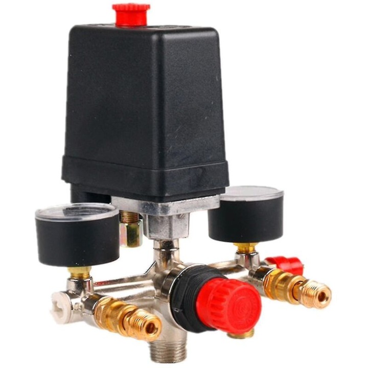 Légkompresszor szabályozó szelep 90-120 PSI piros 21x13mm