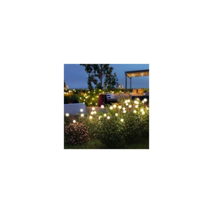 Set 4 lampadare solare 6 LED, flexibil, alb cald, 600mAh, IP65, 8-10h autonomie