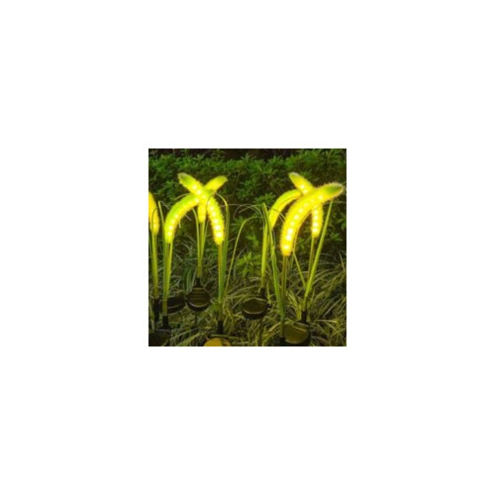 Set 2 lampi solare gradina, 9 LED, IP65, alb, 30x10x5cm