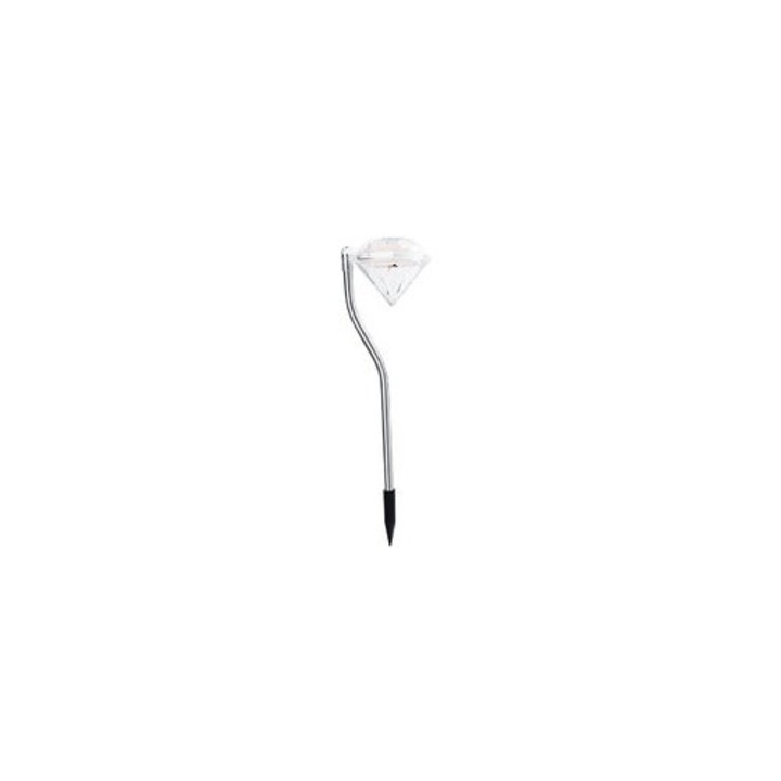 Set 4 lampi solare LED gradina, schimbare culoare, inox, 30x10cm