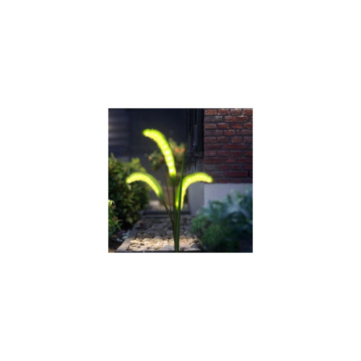 Set 2 lampi solare gradina, 9 LED, IP65, alb, 20x10x5cm