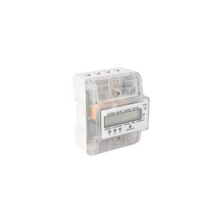 Háromfázisú energiamérő 4 vezeték 220x380V 5-80A fekete 100x76x65mm
