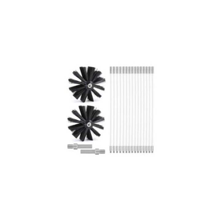 Kéménytisztító készlet, 15 rugalmas rúd 410mm, nylon kefék 150mm, többszínű
