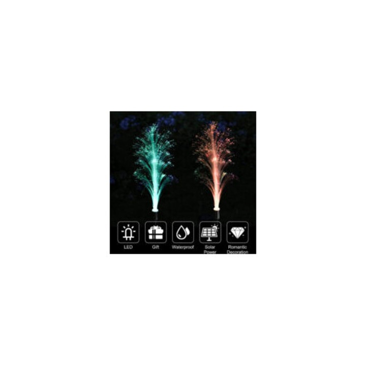 Set 2 lampi solare gradina, inox, LED, stele si luna, IP65, 30x10cm
