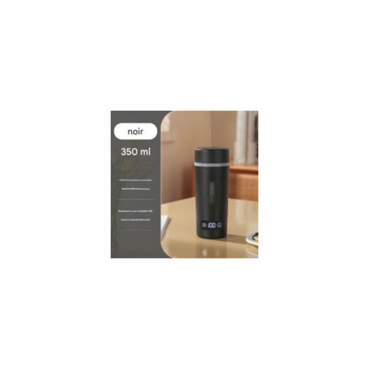 Hordozható elektromos vízforraló 350ml, 304 rozsdamentes acél, hőmérséklet-szabályozás, automatikus kikapcsolás, 21x8.2x6.5cm