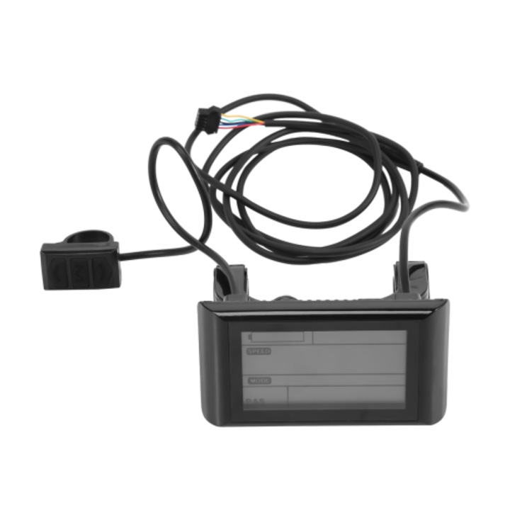 LCD vezérlőpanel 5 tűs fekete 36V elektromos kerékpárhoz