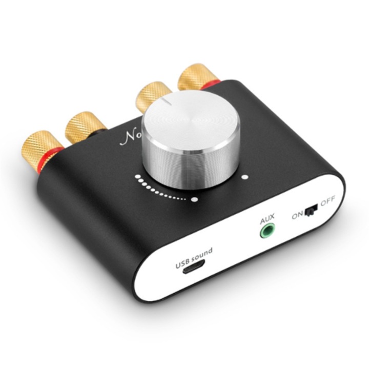 Mini digitális Bluetooth 5.0 erősítő, 100W, fekete, 12x5x3cm