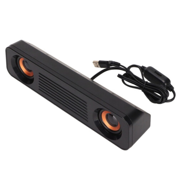 Asztali hangszóró, HiFi, 360 fokos sztereó, arany, kompakt, 3.5mm, USB