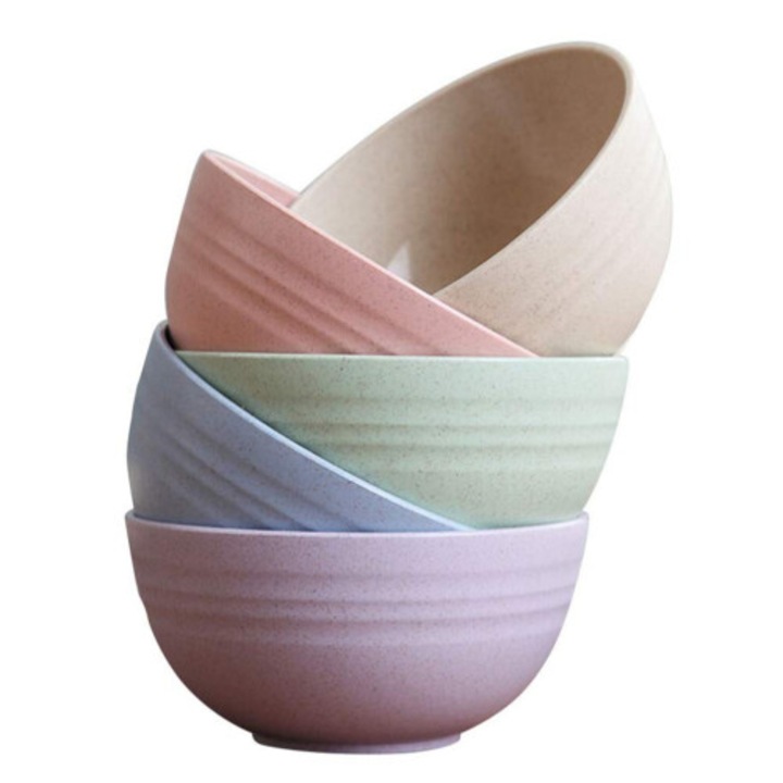 Set 5 boluri mini, 12cm, multicolor, paie de grau si PP