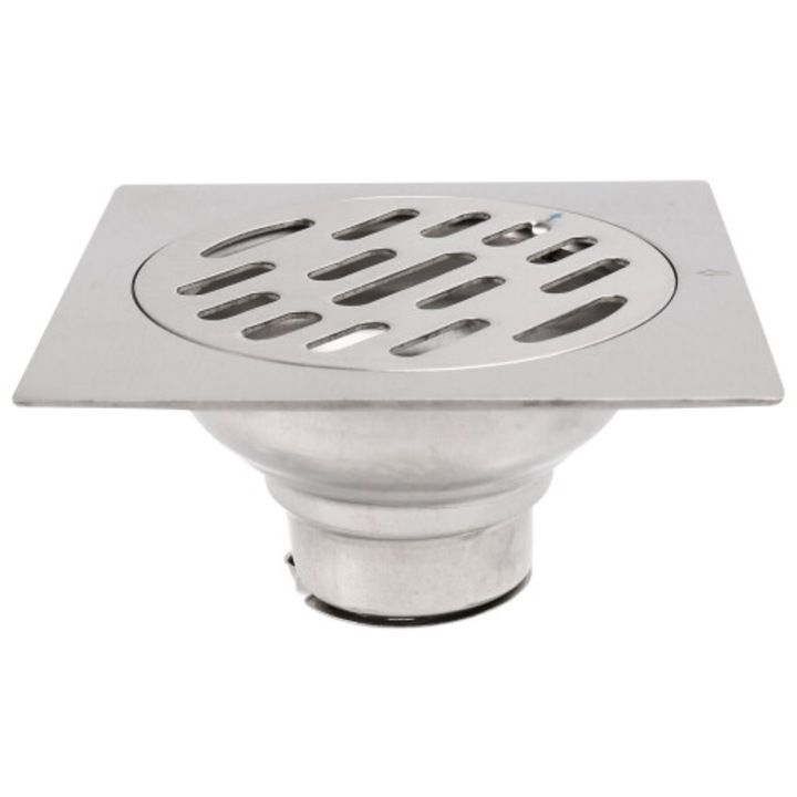 Capac scurgere podea patrat inox 100x100mm, rezistent, anti-miros