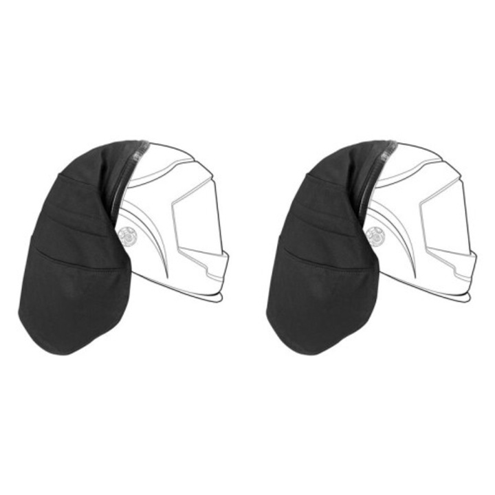 Set 2 huse pentru casca sudura, bumbac ignifugat, negru, protectie completa, dimensiuni universale