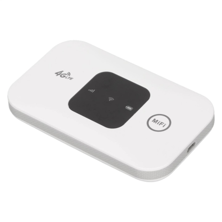 Router wireless portabil 4G LTE, alb, 2100mAh, 8-10 utilizatori