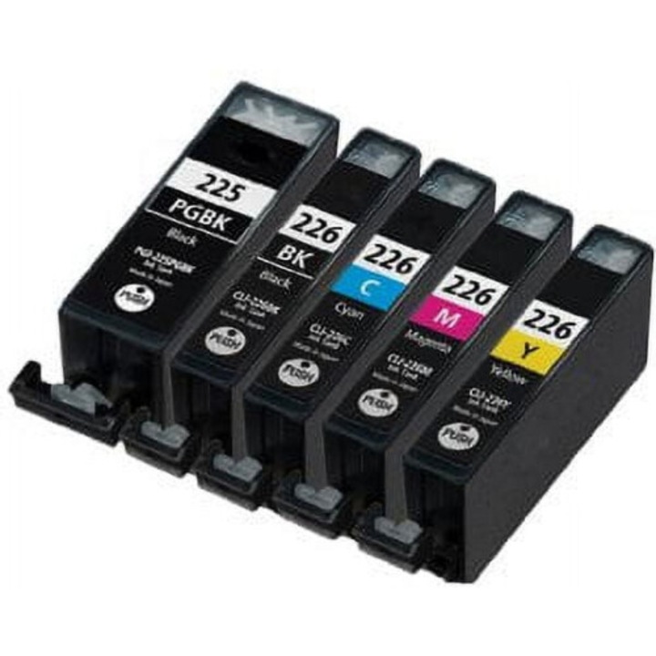 5 db kompatibilis Canon CLI-226 PGI-225 patron készlet, fekete, cián, magenta, sárga