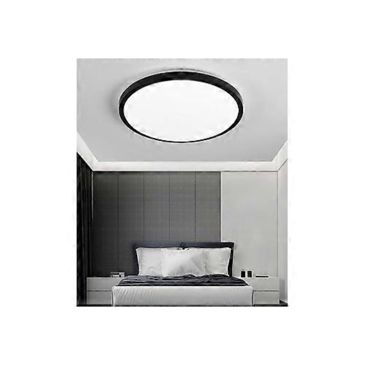 LED плафониера кръгла 40см, регулируема, дистанционно управление, топло-естествено-студено бяло, тънка 5см