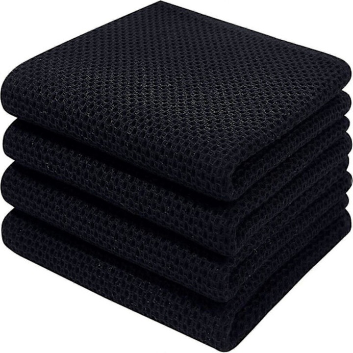 Set 6 prosoape vase bumbac negru 34x73cm