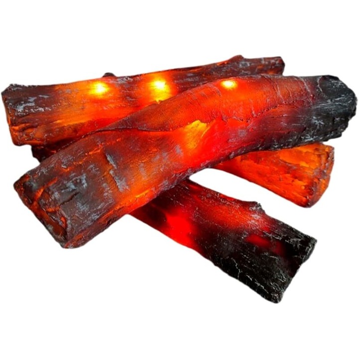 Semineu electric cu efect flacara LED realist, plastic durabil, 30x20x15cm