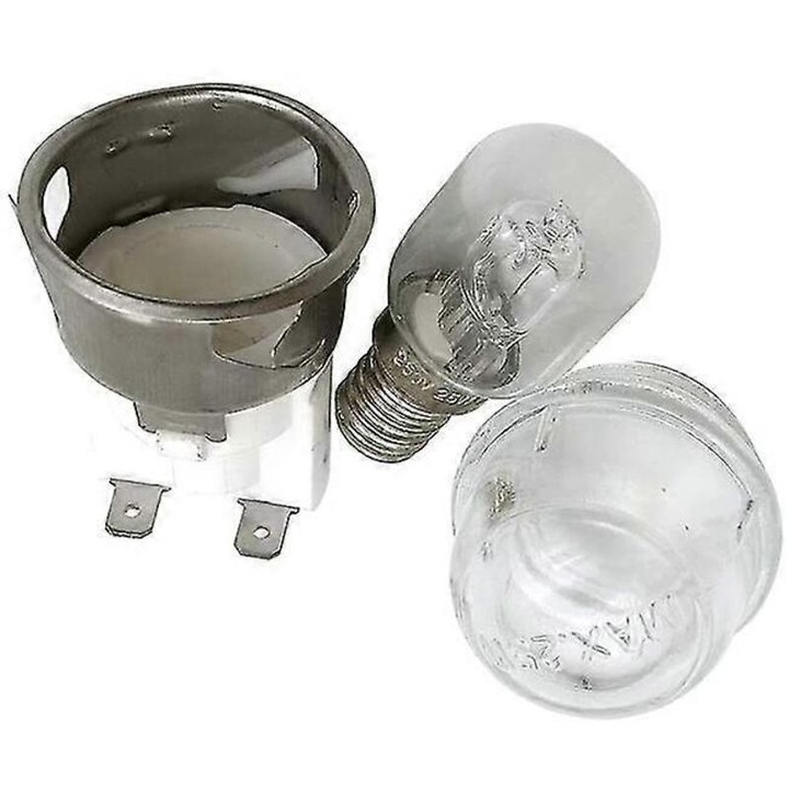 2 db E14 foglalatú izzó készlet, 25W, 250V, magas hőmérsékletnek ellenálló, átlátszó ezüst, 7.8x4.1cm