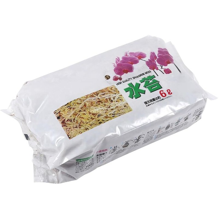 Muschi de sfagna natural 6L pentru orhidee Phalaenopsis, 20x11cm